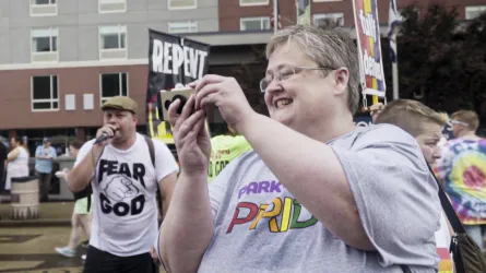 Happiness during a PRIDE parade